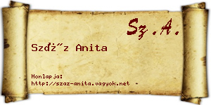Száz Anita névjegykártya