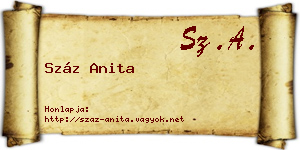 Száz Anita névjegykártya